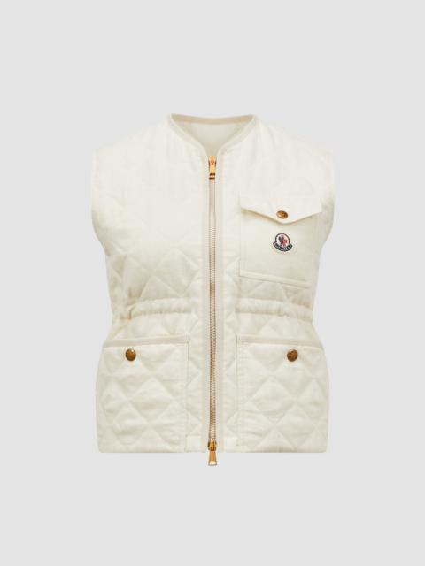 Vigny Diamond-Quilted Padded Linen Vest