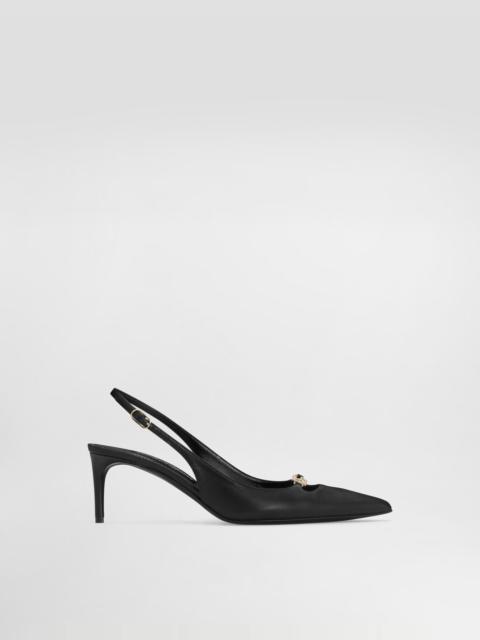 Lollo silk nappa leather slingback