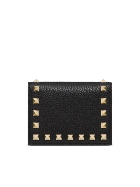 rockstud flap leather wallet