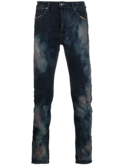 bleached-effect slim-cut jeans