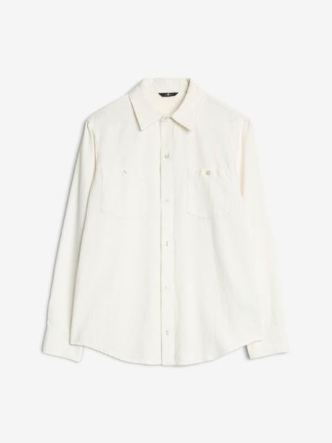 Denim Linen Overshirt in White