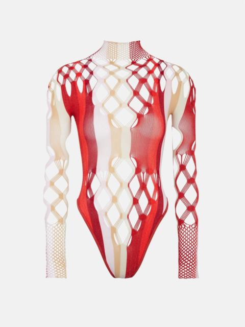 AMPHITRITE BODYSUIT BURGUNDY STRIPE