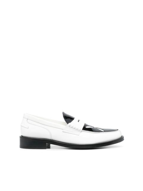 Slashed leather loafers