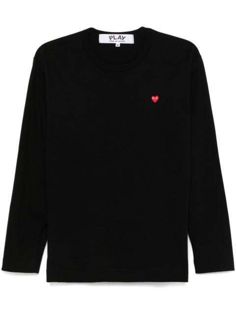 heart-patch cotton T-shirt