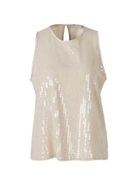 sequin-embellished sleeveless top
