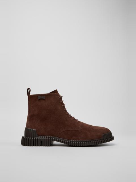 Brown Suede Leather Ankle Boots for Men.