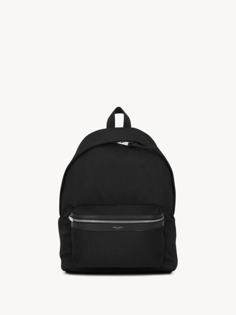 CITY BACKPACK IN CANVAS, NYLON AND LEATHER