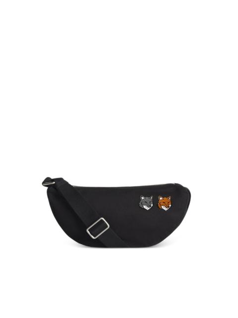 Fox-head embroidered shoulder bag