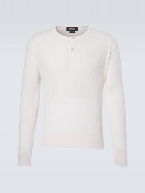 Nile wool and cotton Henley shirt