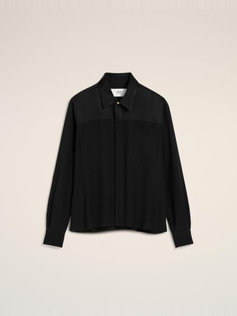 BLACK CONTRASTED TOP LONG SLEEVE SHIRT