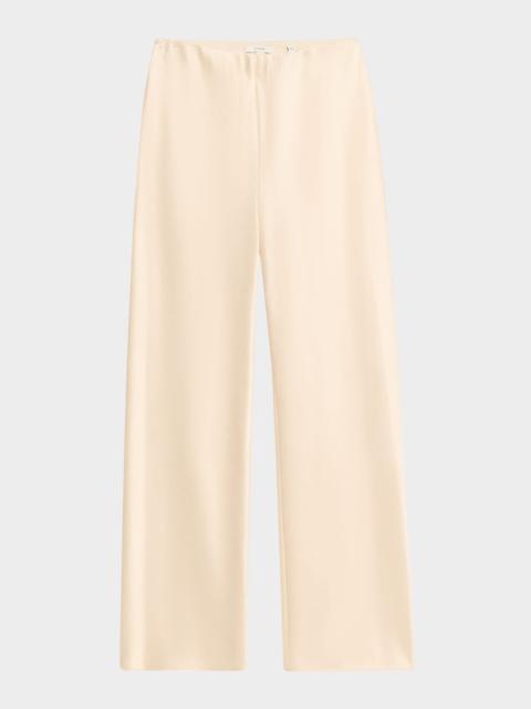 Fluid Bias-Cut Crushed Satin Pants