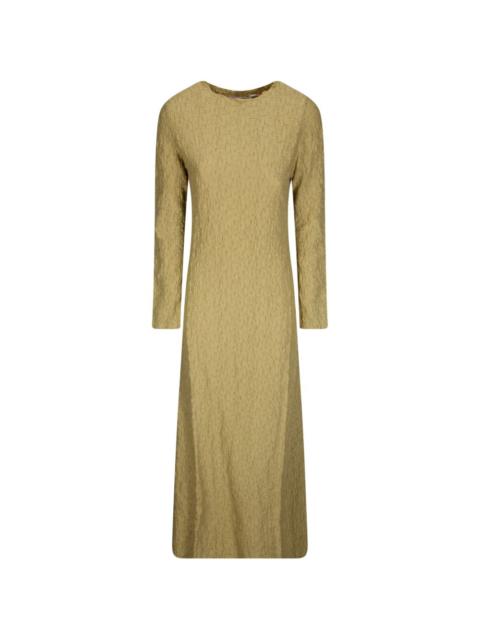 long-sleeve textured dress