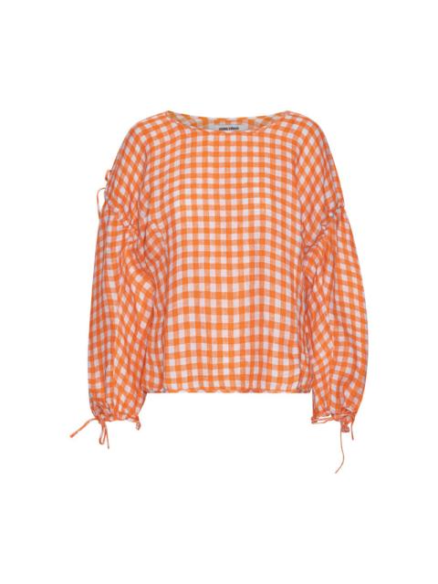 TAPAS BLOUSE - ORANGE BLUE CHECKS