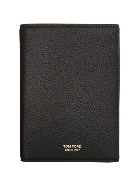 Black Soft Grain Leather T Line Passport Holder