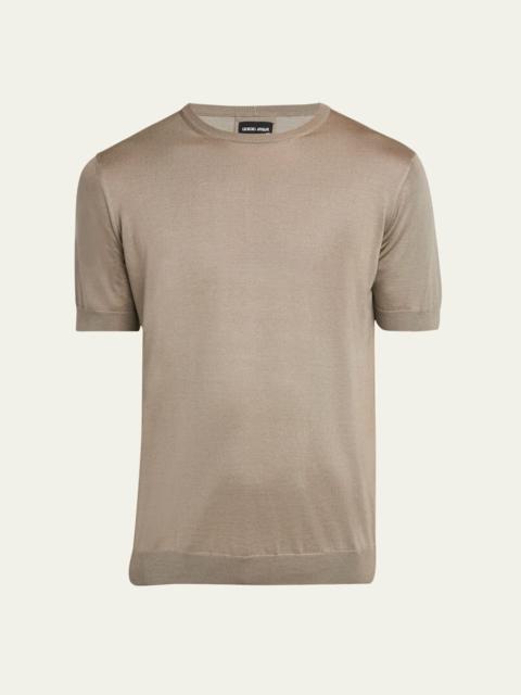 Men's Silk-Cotton Crew T-Shirt