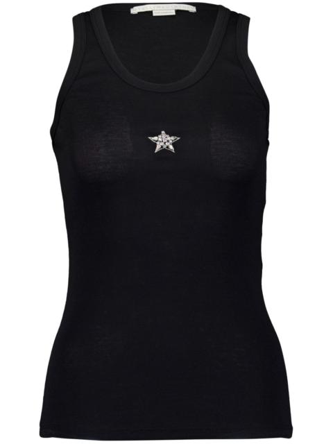 star-print detail tank top