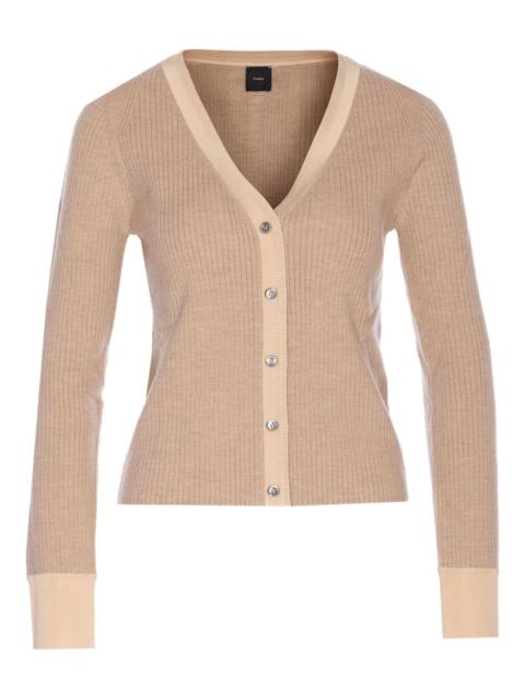 ribbed V-neck cardigan