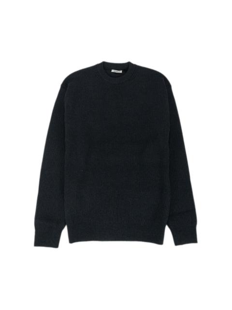 Super Fine Wool Rib Knit P/O Black