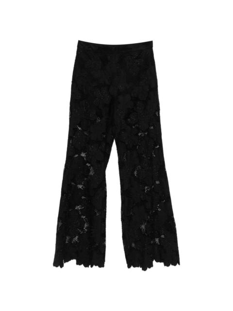 floral-lace trousers