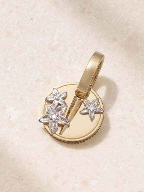Resilience Mini Coin 18-karat Gold Diamond Pendant