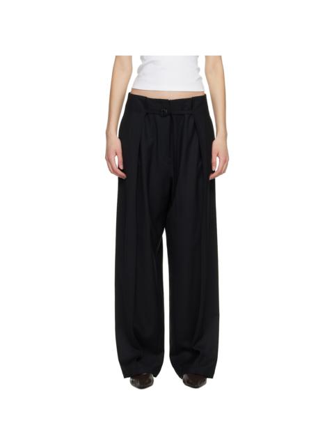Black Tuck Tailored Trousers