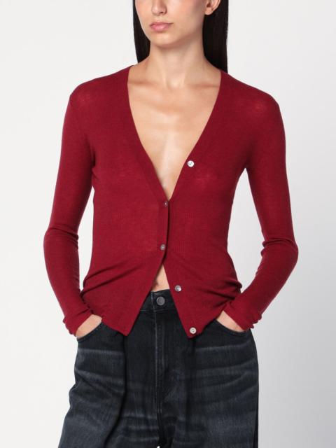 Bordeaux semi-sheer knit cardigan