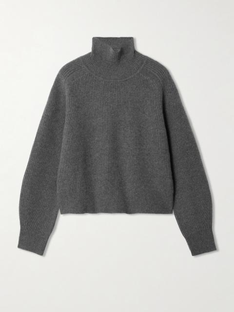 Ribbed Cashmere Turtleneck Sweater