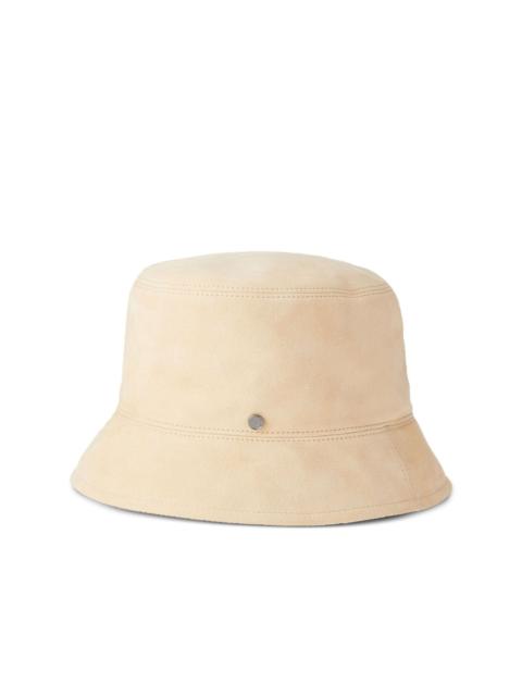 logo-appliquÃ© leather bucket hat