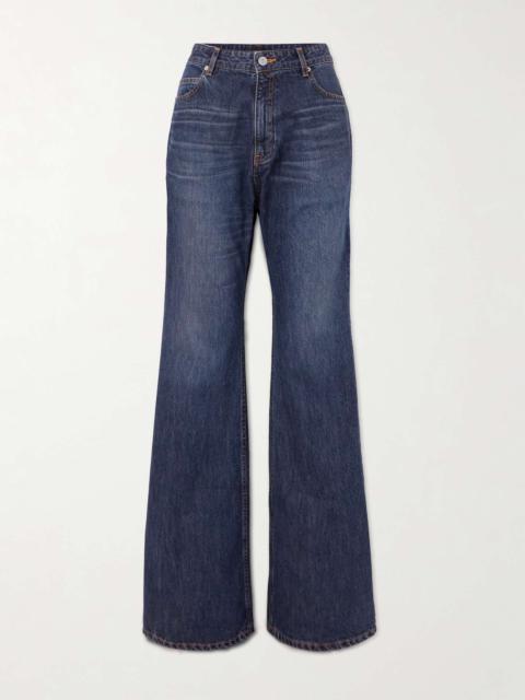 Mid-rise flared jeans