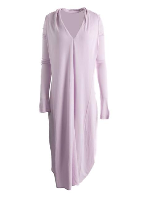 v-neck long-sleeve midi dress