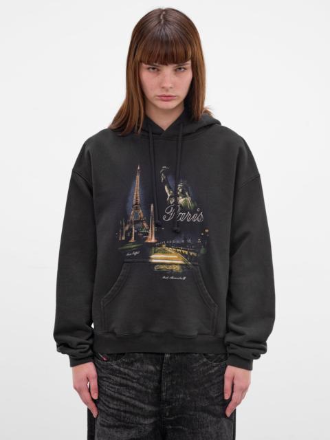 Black Molleton Paris Graphic Hoodie