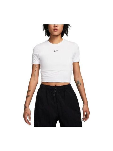 (WMNS) Nike Sportswear Essential Slim-Fit Crop T-Shirt 'White' FB2874-100