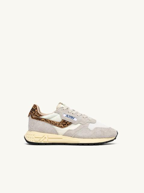 REELWIND LOW SNEAKERS IN NYLON AND SUEDE COLOR WHITE AND LEOPARD