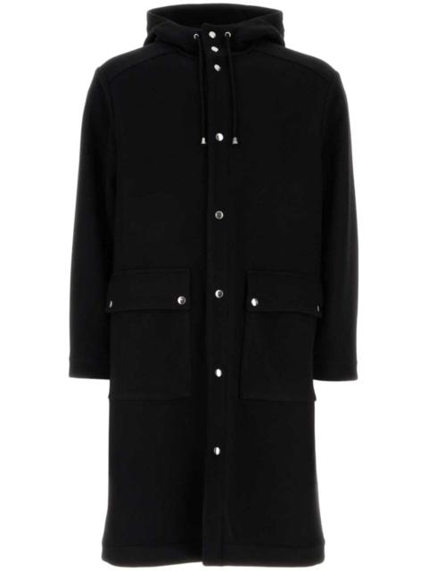 drawstring buttoned parka