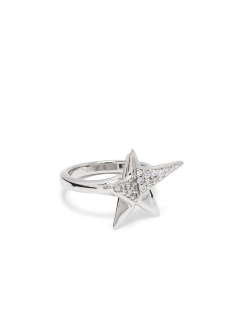 logo-engraved star-stud ring