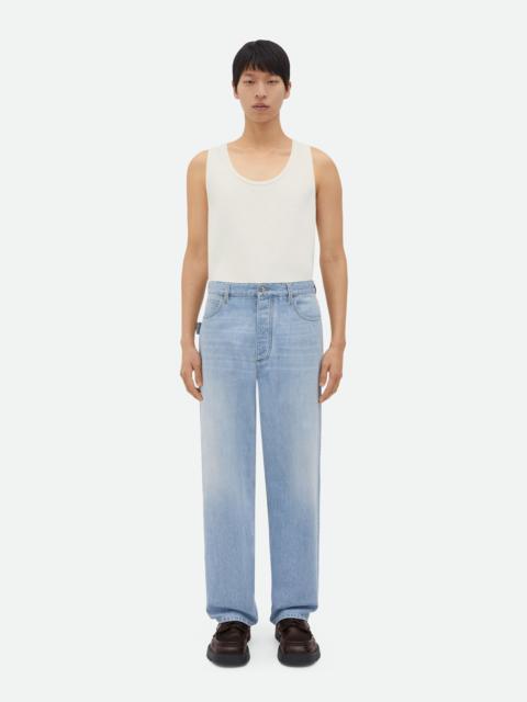 Wide Leg Light-Bleached Denim