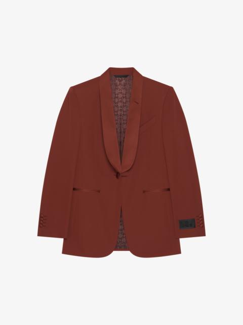 SLIM FIT JACKET IN WOOL WITH SATIN COLLAR