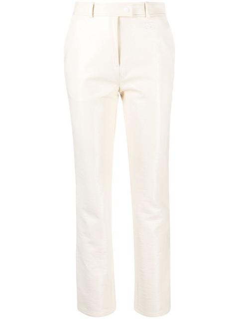 slim-cut vinyl trousers