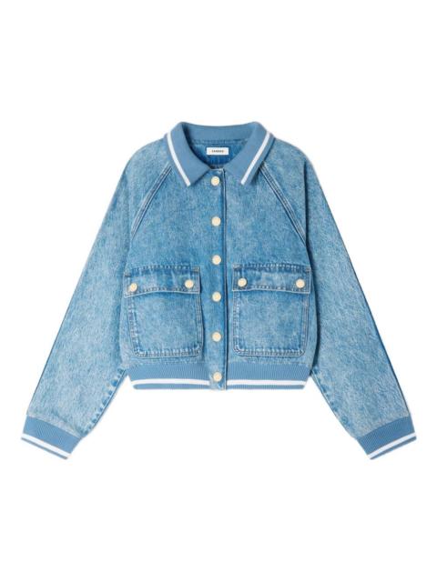knitted-collar denim jacket