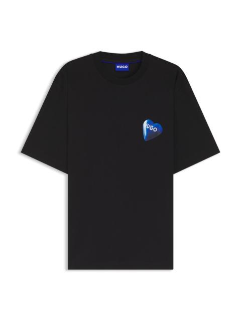 HEART-LOGO T-SHIRT IN COTTON JERSEY