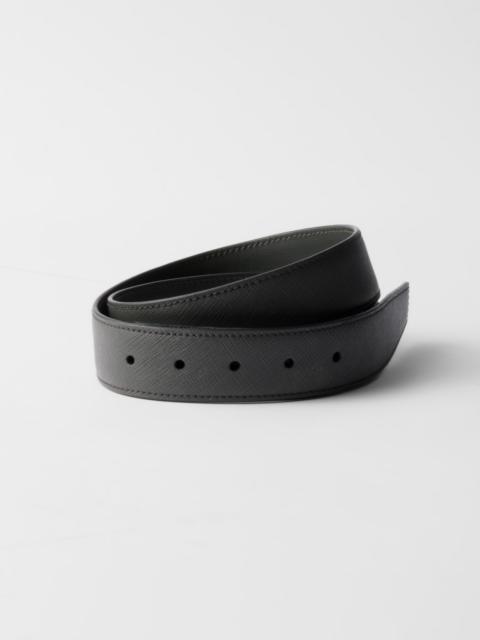 Saffiano leather belt strap