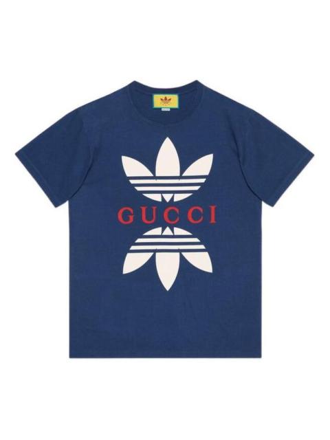 Gucci x adidas Cotton Jersey T-Shirt 'Cobalt Blue' 548334-XJEMJ-4622
