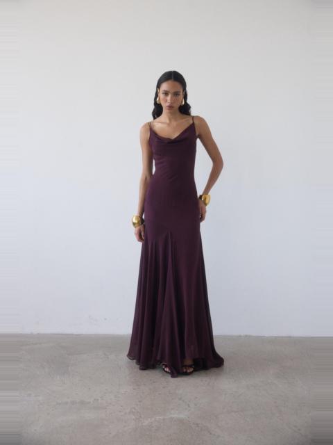 ATTICA MAXI DRESS IN EARTH SILK CHIFFON