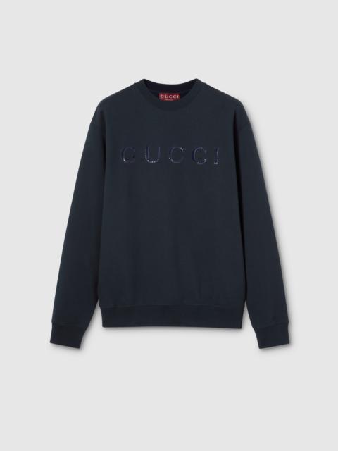 Cotton jersey sweatshirt with embroidery