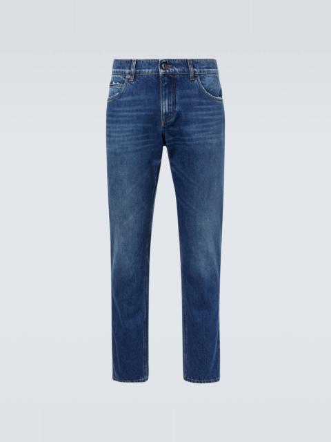 Faded straight jeans