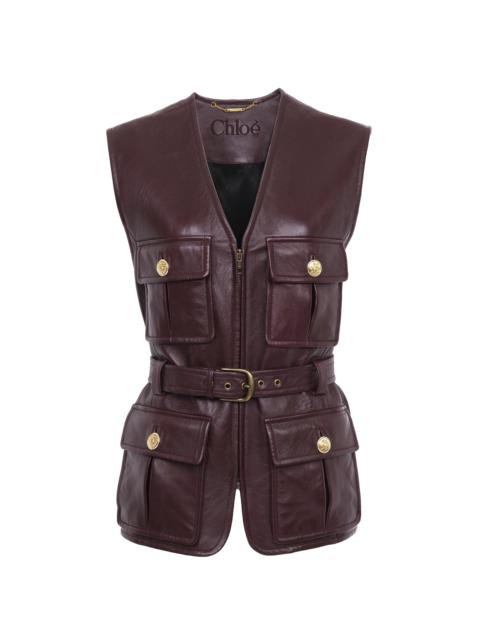UTILITARIAN VEST IN LEATHER