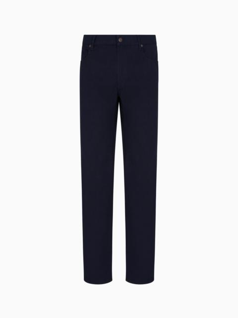 J76 STRAIGHT-FIT FIVE-POCKET WASHED TWILL TROUSERS