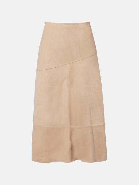 Suede midi skirt