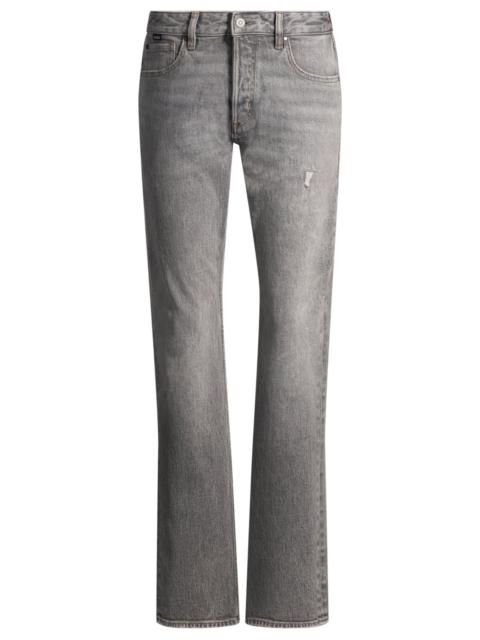 REGULAR-FIT JEANS IN GRAY STRETCH DENIM