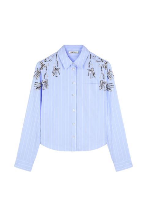 striped embellished shirt